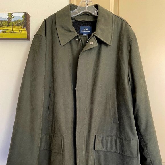Men’s Brooks Brothers 346 Loden Green Barn Coat with removable lining, New - Picture 1 of 5